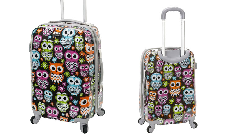 Rockland Owl Carry-On Luggage - Front & Back